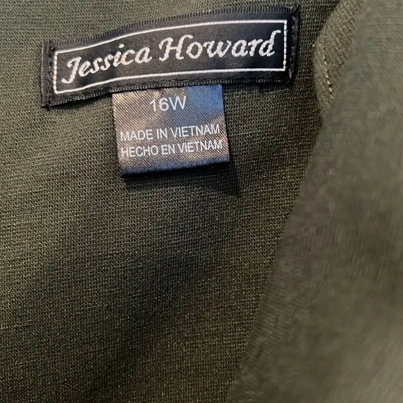 Jessica Howard Women’s Olive Green Ponte Knit Dress Sz 16 - Picture 3 of 8